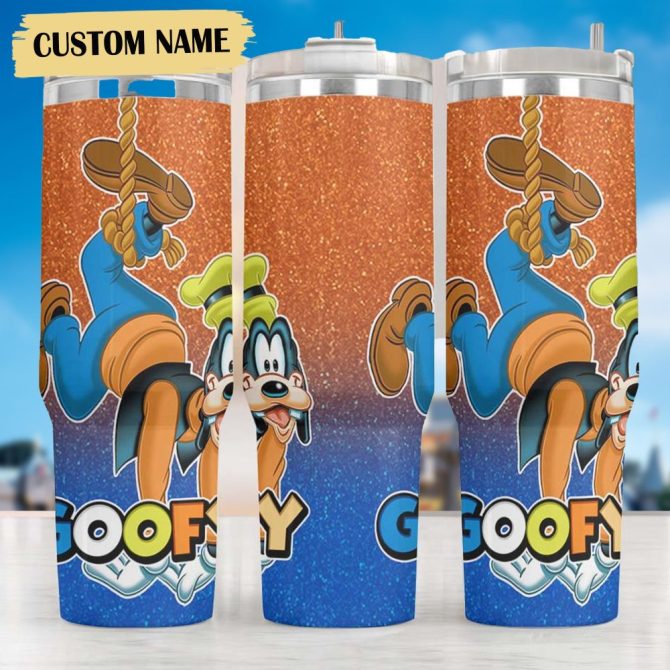 Goofy Cartoon Custom Stanley Quencher 40Oz Stainless Steel Tumbler