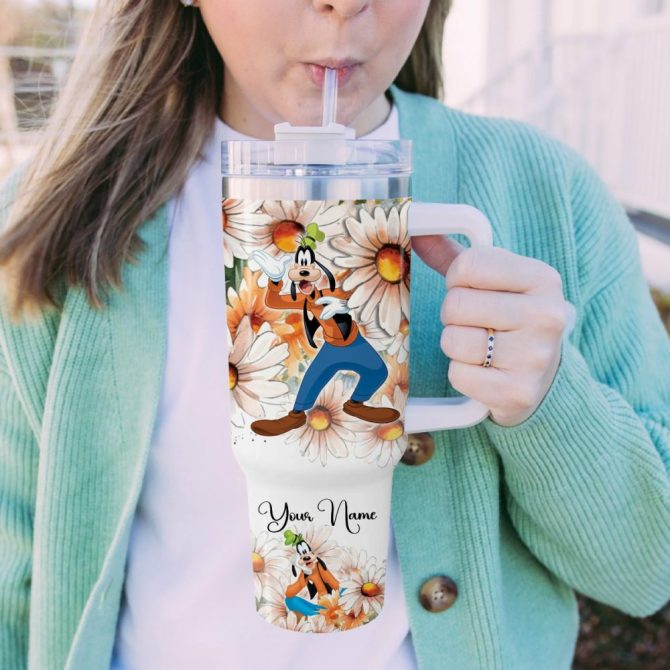 Goofy Cartoon Custom Stanley Quencher 40Oz Stainless Steel Tumbler - Image 5