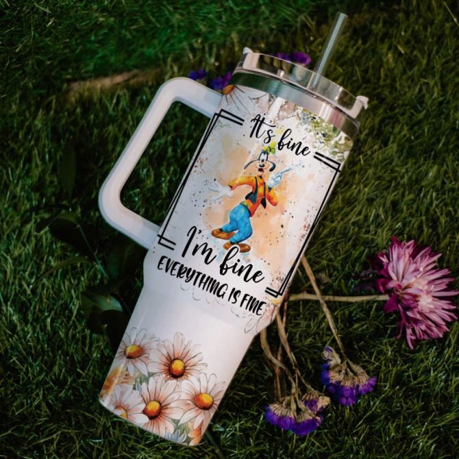 Goofy Cartoon Custom Stanley Quencher 40Oz Stainless Steel Tumbler - Image 6