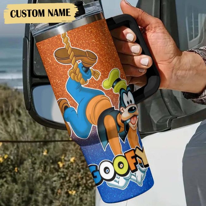 Goofy Cartoon Custom Stanley Quencher 40Oz Stainless Steel Tumbler - Image 3