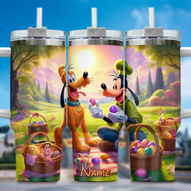Goofy Cartoon Custom Stanley Quencher 40Oz Stainless Steel Tumbler With Handle - Image 2