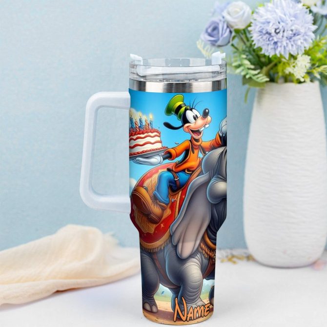 Goofy Cartoon Custom Stanley Quencher 40Oz Stainless Steel Tumbler With Handle - Image 2