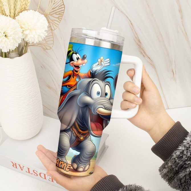 Goofy Cartoon Custom Stanley Quencher 40Oz Stainless Steel Tumbler With Handle - Image 3