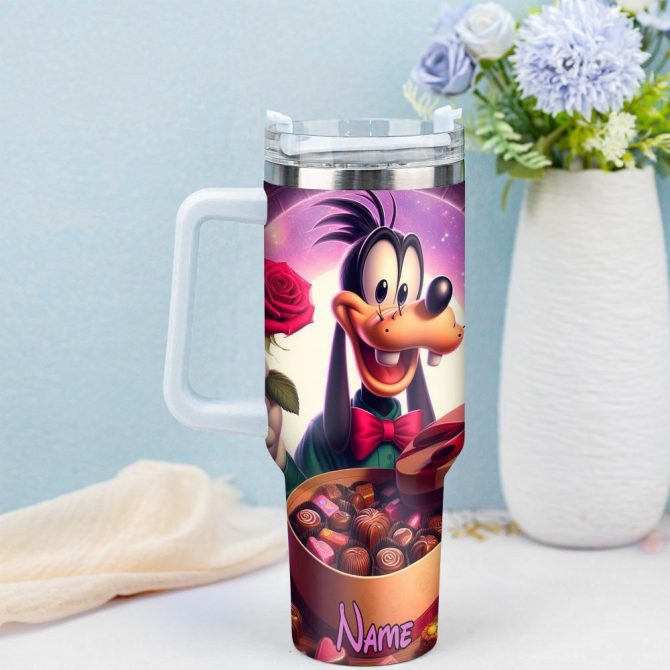 Goofy Cartoon Custom Stanley Quencher 40Oz Stainless Steel Tumbler With Handle - Image 2