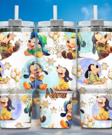 Goofy Cartoon Custom Stanley Quencher 40Oz Stainless Steel Tumbler With Handle