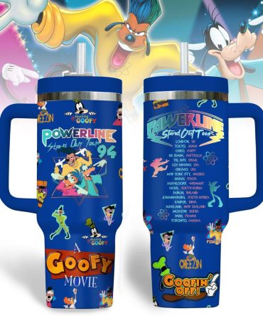 Goofy Cartoon Custom Stanley Quencher 40Oz Stainless Steel Tumbler With Handle