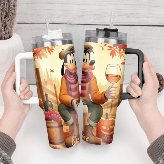 Goofy Cartoon Custom Stanley Quencher 40Oz Stainless Steel Tumbler With Handle - Image 3