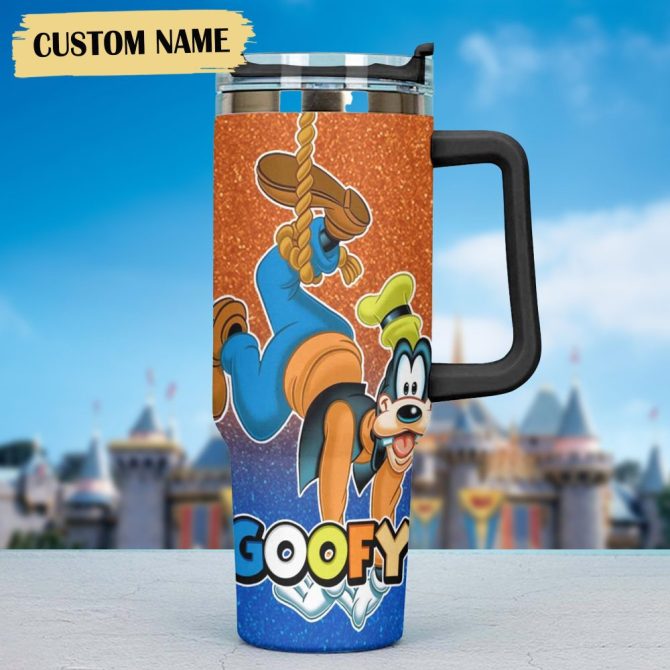 Goofy Cartoon Custom Stanley Quencher 40Oz Stainless Steel Tumbler - Image 2