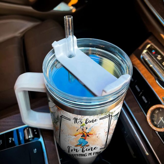 Goofy Cartoon Custom Stanley Quencher 40Oz Stainless Steel Tumbler - Image 4