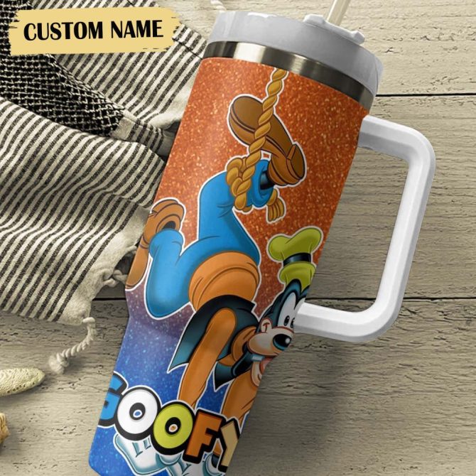 Goofy Cartoon Custom Stanley Quencher 40Oz Stainless Steel Tumbler - Image 4
