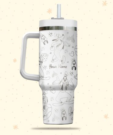 Goofy Disney Cartoon Custom Stanley Quencher 40Oz Stainless Steel Tumbler With Handle