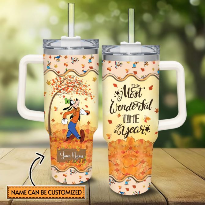 Goofy Mickey Mouse And Friends Cartoon Custom Stanley Quencher 40Oz Stainless Steel Tumbler With Handle