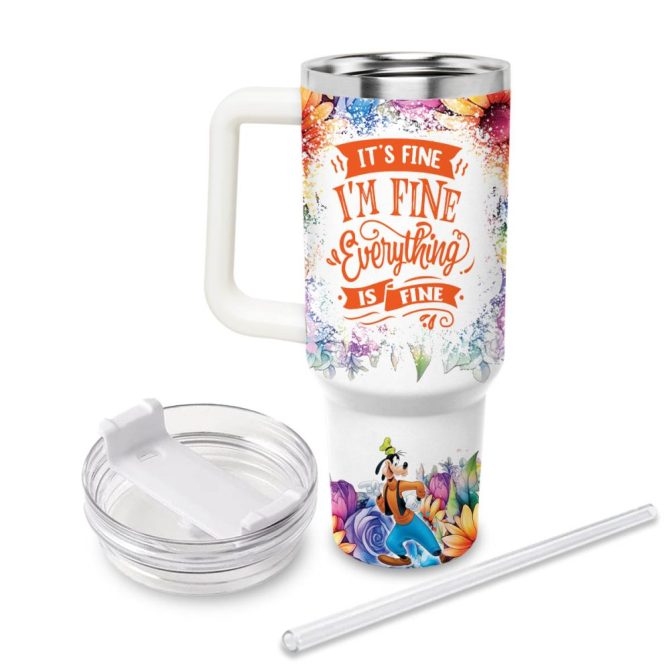 Goofy Mickey Mouse And Friends Cartoon Custom Stanley Quencher 40Oz Stainless Steel Tumbler With Handle - Image 2