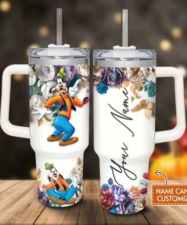 Goofy Mickey Mouse And Friends Cartoon Custom Stanley Quencher 40Oz Stainless Steel Tumbler With Handle