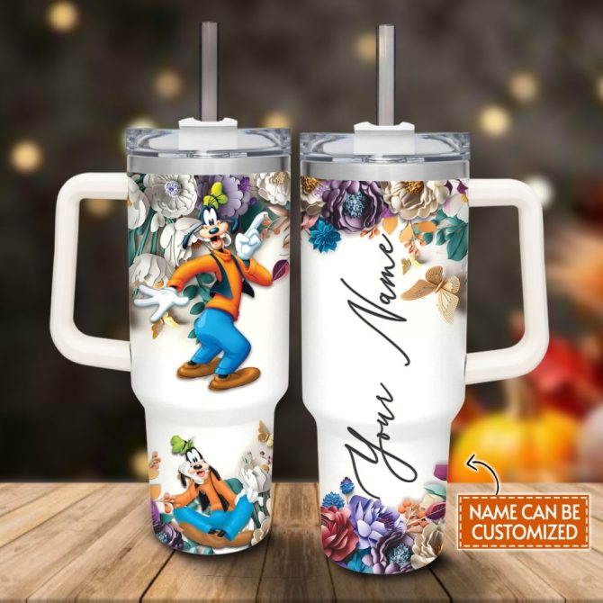 Goofy Mickey Mouse And Friends Cartoon Custom Stanley Quencher 40Oz Stainless Steel Tumbler With Handle