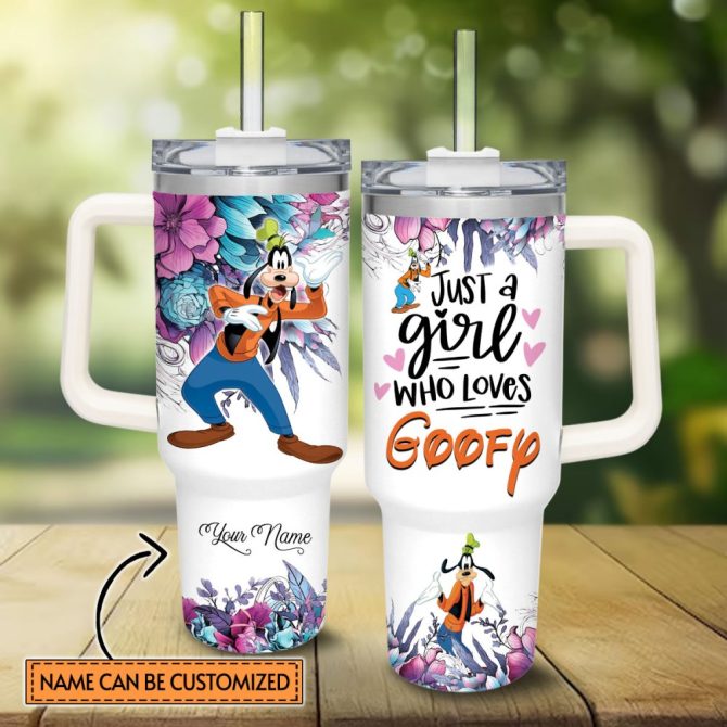 Goofy Mickey Mouse And Friends Cartoon Custom Stanley Quencher 40Oz Stainless Steel Tumbler With Handle