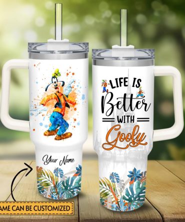 Goofy Mickey Mouse And Friends Cartoon Custom Stanley Quencher 40Oz Stainless Steel Tumbler With Handle