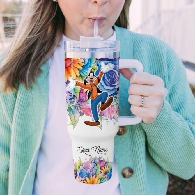 Goofy Mickey Mouse And Friends Cartoon Custom Stanley Quencher 40Oz Stainless Steel Tumbler With Handle - Image 5