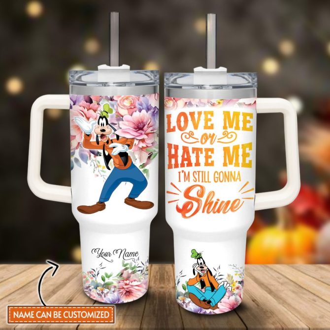 Goofy Mickey Mouse And Friends Cartoon Custom Stanley Quencher 40Oz Stainless Steel Tumbler With Handle