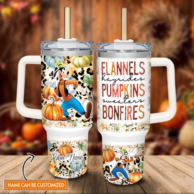Goofy Mickey Mouse And Friends Cartoon Custom Stanley Quencher 40Oz Stainless Steel Tumbler With Handle