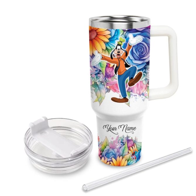 Goofy Mickey Mouse And Friends Cartoon Custom Stanley Quencher 40Oz Stainless Steel Tumbler With Handle - Image 3