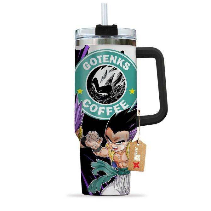 Gotenks Dragon Ball Z Anime Custom Stanley Quencher 40Oz Stainless Steel Tumbler - Image 3