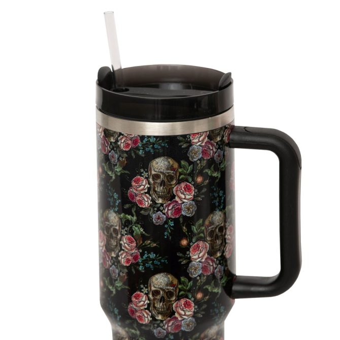 Gothic Skulls Custom Stanley Quencher 40Oz Stainless Steel Tumbler - Image 5