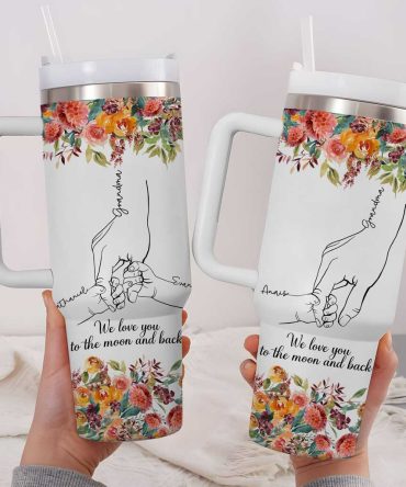 Grandma With Grandkids Custom Stanley Quencher 40Oz Stainless Steel Tumbler