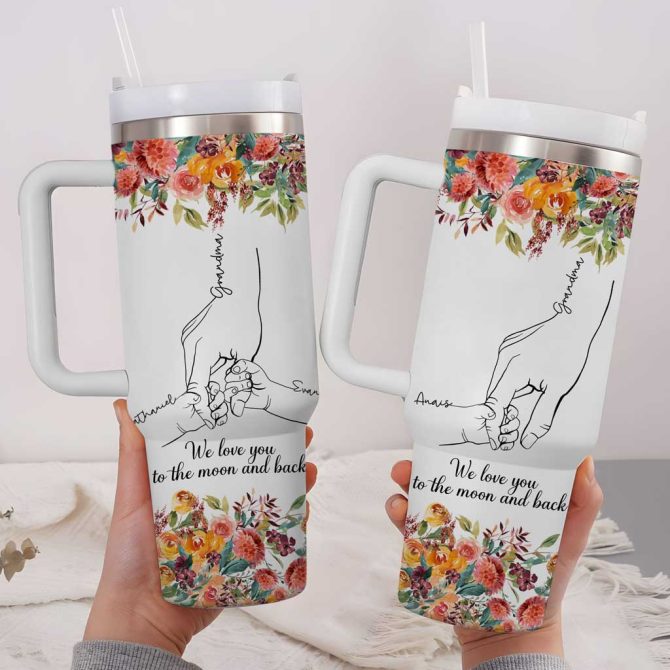 Grandma With Grandkids Custom Stanley Quencher 40Oz Stainless Steel Tumbler