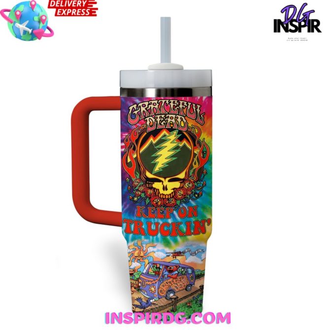 Grateful Dead Music Custom Stanley Quencher 40Oz Stainless Steel Tumbler - Image 4