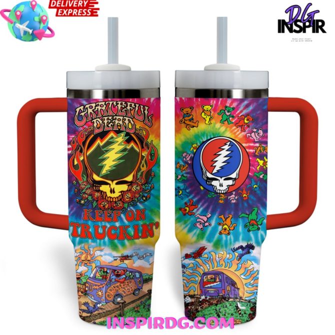 Grateful Dead Music Custom Stanley Quencher 40Oz Stainless Steel Tumbler - Image 2