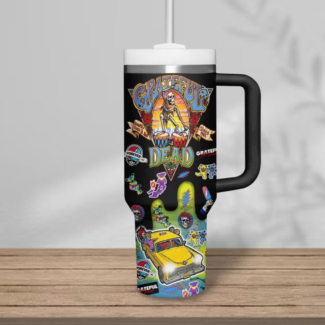 Grateful Dead Music Custom Stanley Quencher 40Oz Stainless Steel Tumbler - Image 3