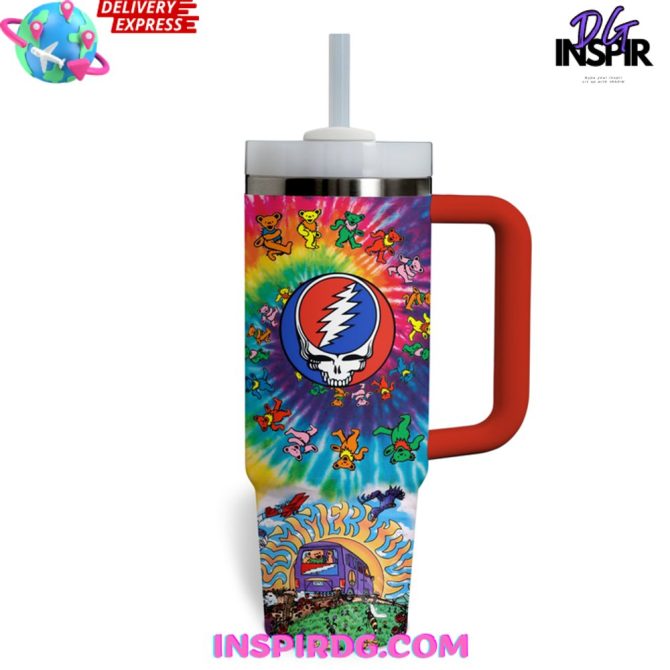 Grateful Dead Music Custom Stanley Quencher 40Oz Stainless Steel Tumbler - Image 3