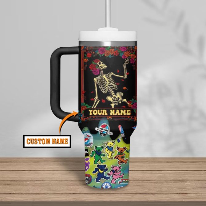 Grateful Dead Music Custom Stanley Quencher 40Oz Stainless Steel Tumbler - Image 2