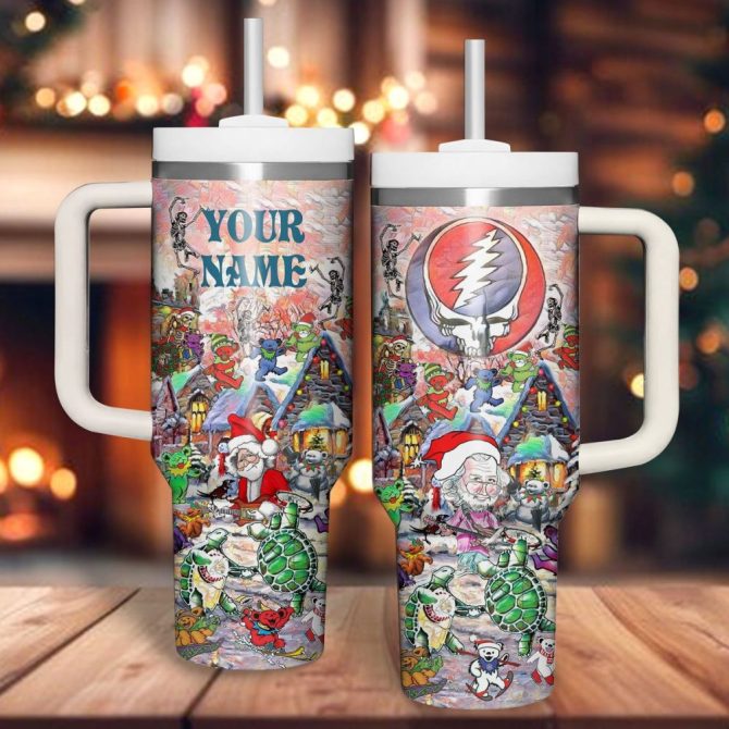 Grateful Dead Music Custom Stanley Quencher 40Oz Stainless Steel Tumbler With Handle