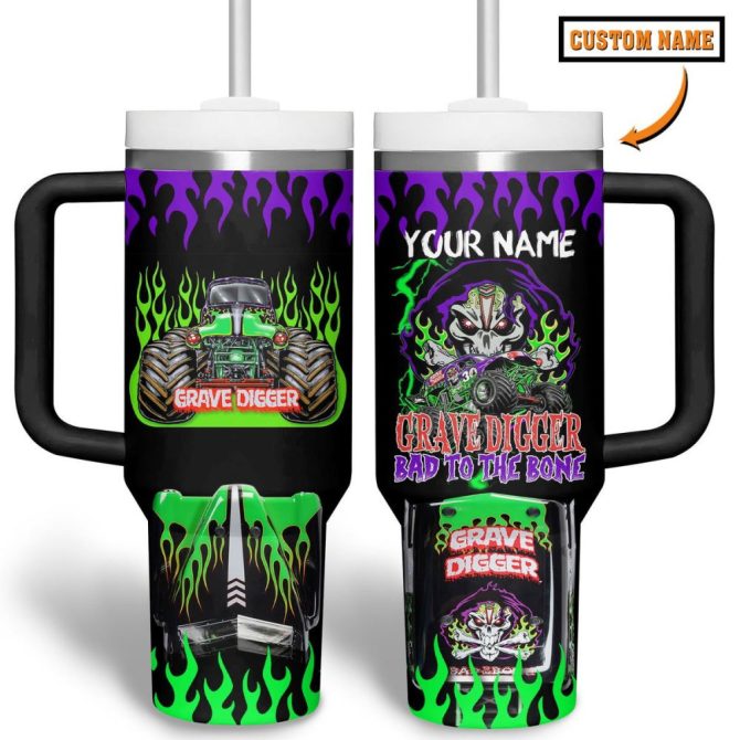 Grave Digger Movies Custom Stanley Quencher 40Oz Stainless Steel Tumbler