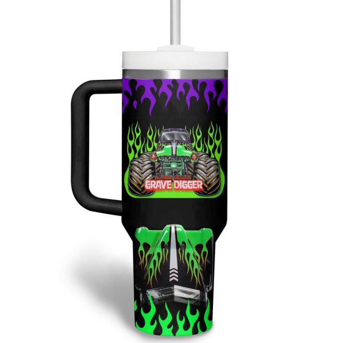 Grave Digger Movies Custom Stanley Quencher 40Oz Stainless Steel Tumbler - Image 2