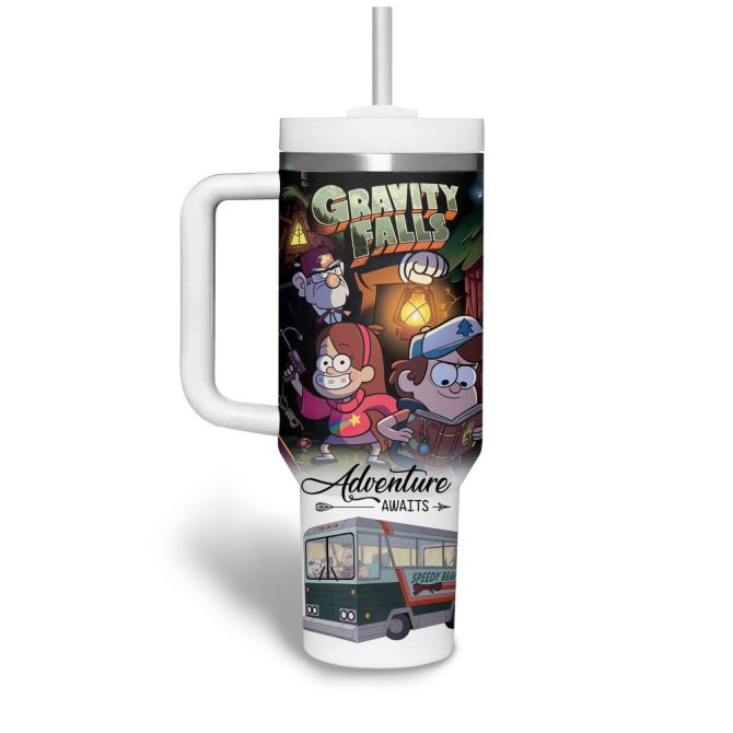 Gravity Falls Tv Series Custom Stanley Quencher 40Oz Stainless Steel Tumbler - Image 4
