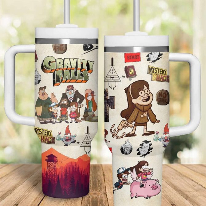 Gravity Falls Tv Series Custom Stanley Quencher 40Oz Stainless Steel Tumbler - Image 2
