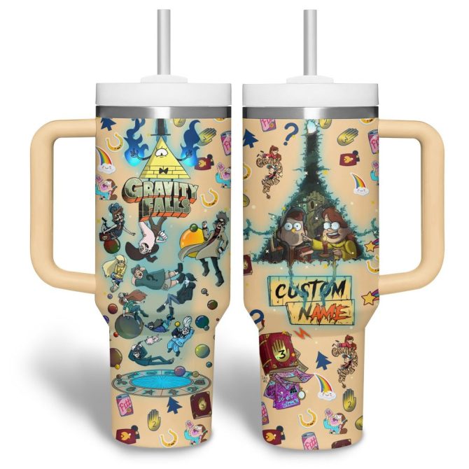 Gravity Falls Tv Series Custom Stanley Quencher 40Oz Stainless Steel Tumbler - Image 2