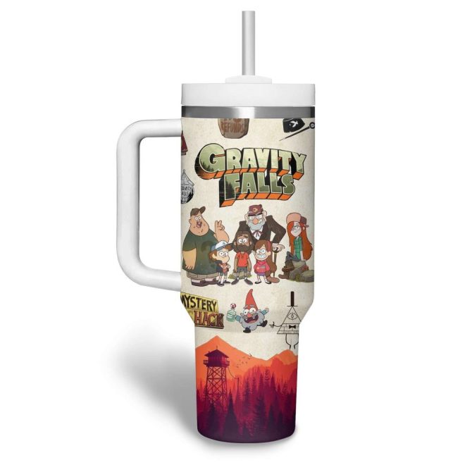 Gravity Falls Tv Series Custom Stanley Quencher 40Oz Stainless Steel Tumbler - Image 3