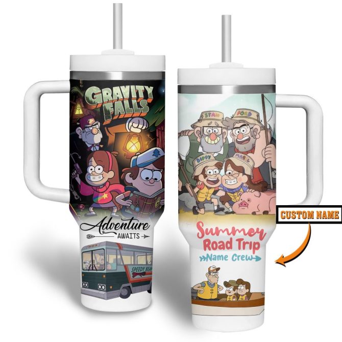 Gravity Falls Tv Series Custom Stanley Quencher 40Oz Stainless Steel Tumbler