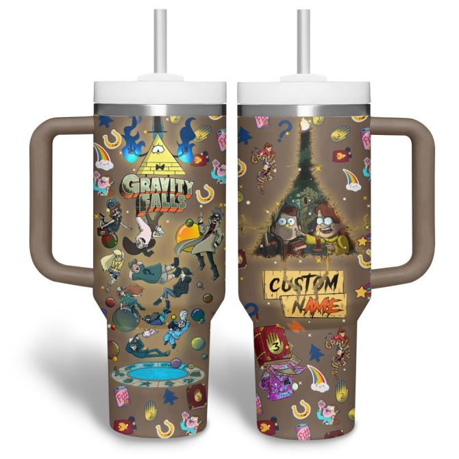 Gravity Falls Tv Series Custom Stanley Quencher 40Oz Stainless Steel Tumbler - Image 6