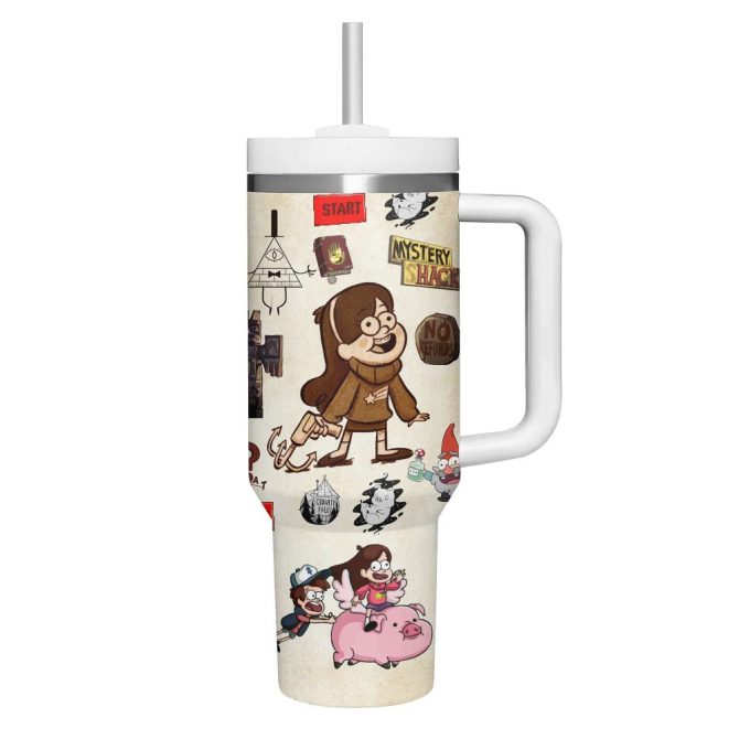 Gravity Falls Tv Series Custom Stanley Quencher 40Oz Stainless Steel Tumbler - Image 4
