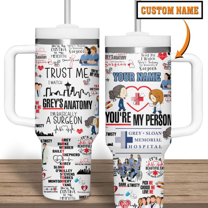 Gray #8217;S Anatomy Movies Custom Stanley Quencher 40Oz Stainless Steel Tumbler - Image 6