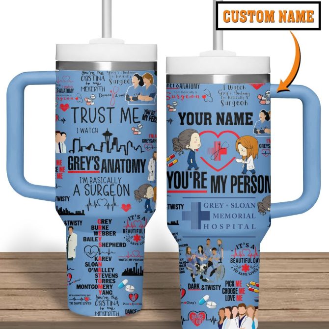 Gray #8217;S Anatomy Movies Custom Stanley Quencher 40Oz Stainless Steel Tumbler - Image 3