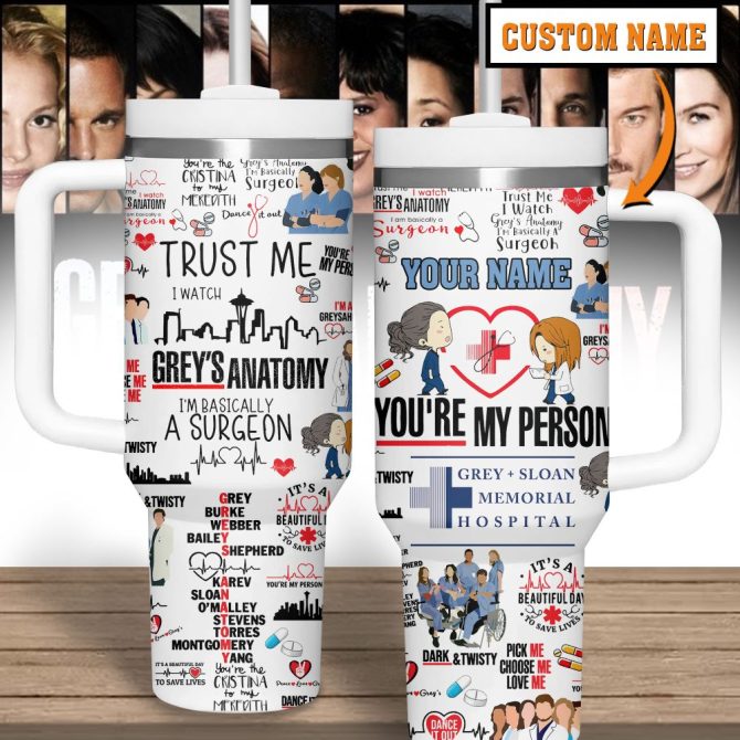 Gray #8217;S Anatomy Movies Custom Stanley Quencher 40Oz Stainless Steel Tumbler - Image 2