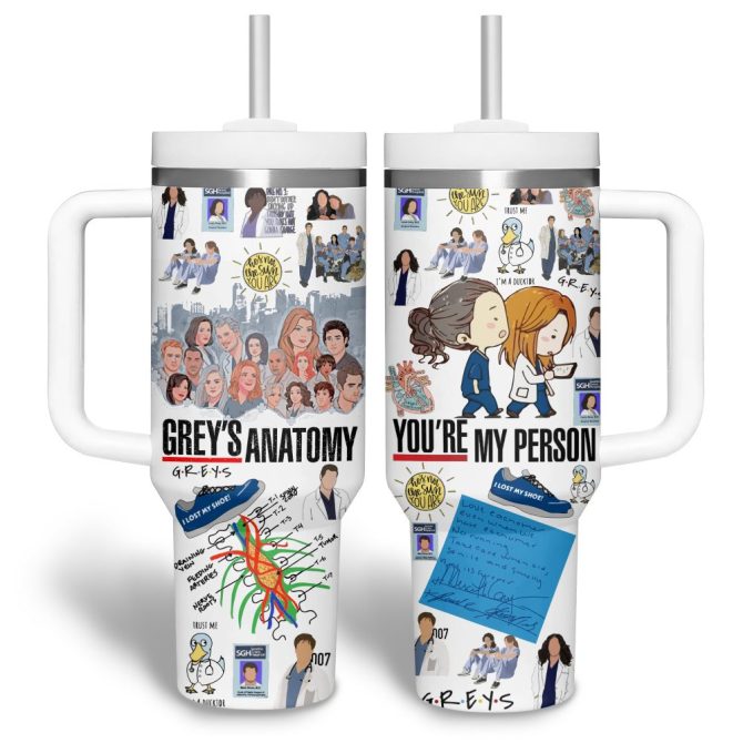 Gray #8217;S Anatomy Movies Custom Stanley Quencher 40Oz Stainless Steel Tumbler - Image 3