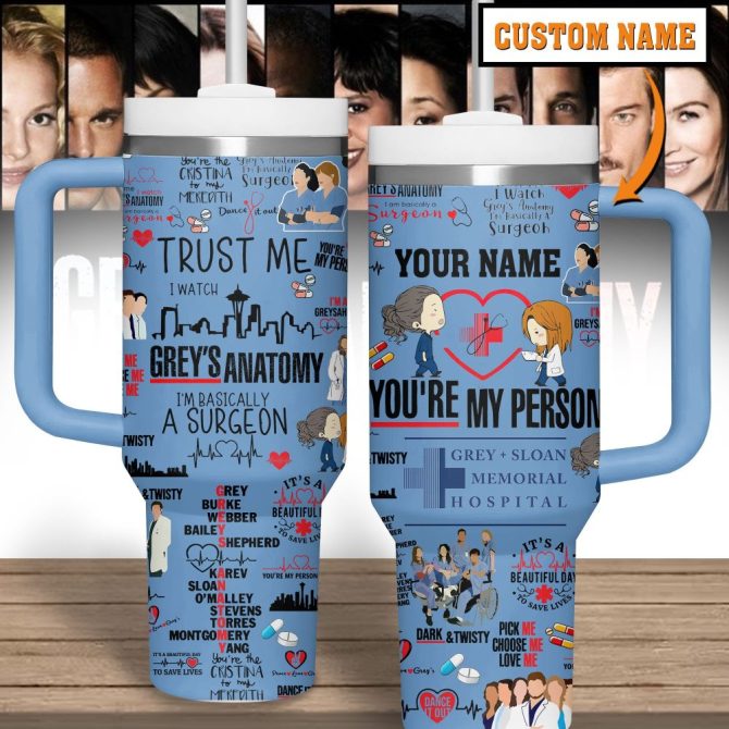 Gray #8217;S Anatomy Movies Custom Stanley Quencher 40Oz Stainless Steel Tumbler