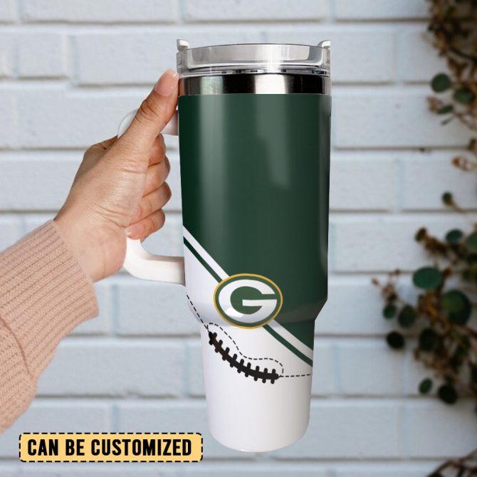 Green Bay Packers Nfl Custom Stanley Quencher 40Oz Stainless Steel Tumbler With Handle - Image 3